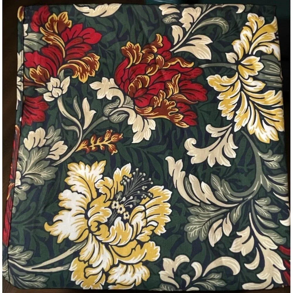 BILTMORE Green & Colorful Floral Patterned Valance Curtain